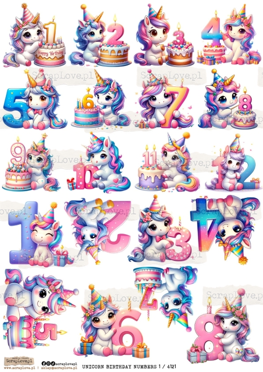 unicorn birthday numbers 1 : 4121-1.jpg