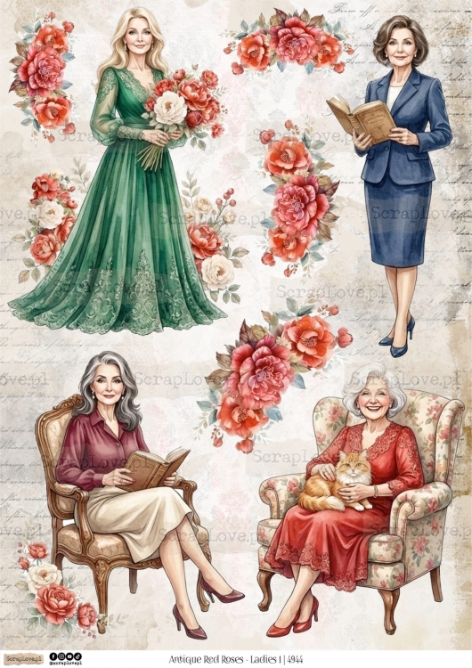 Antique red roses Elelments flowers ladies 1 - 4944-1.jpg